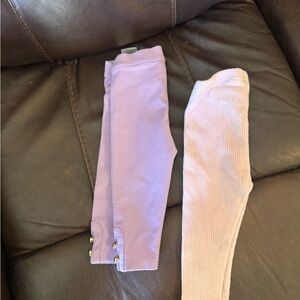 Janie and Jack Lilac & Light Pink Girls' Leggings Set